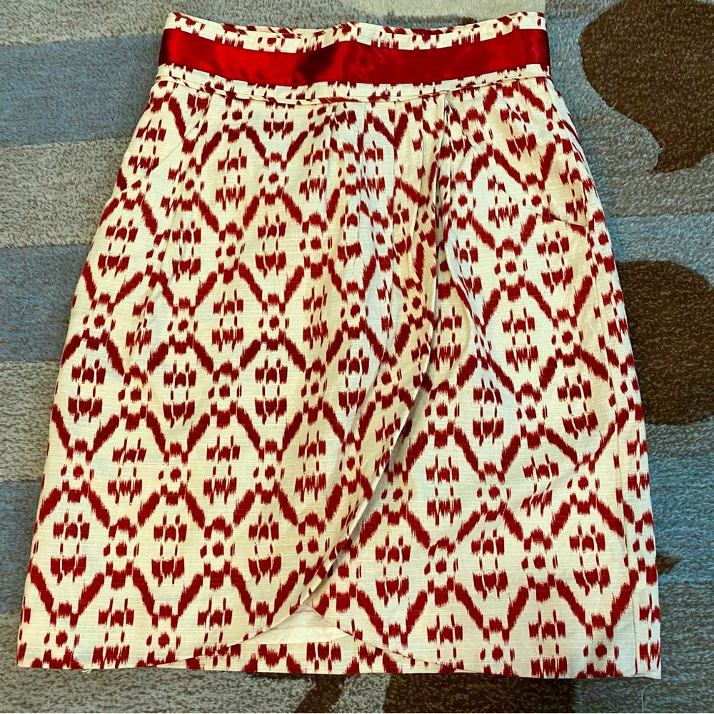 Antonio Melani Tribal Print Linen Blend Skirt